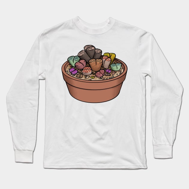 Butt Plant, Living Stones - Lithops Succulents Long Sleeve T-Shirt by Charredsky